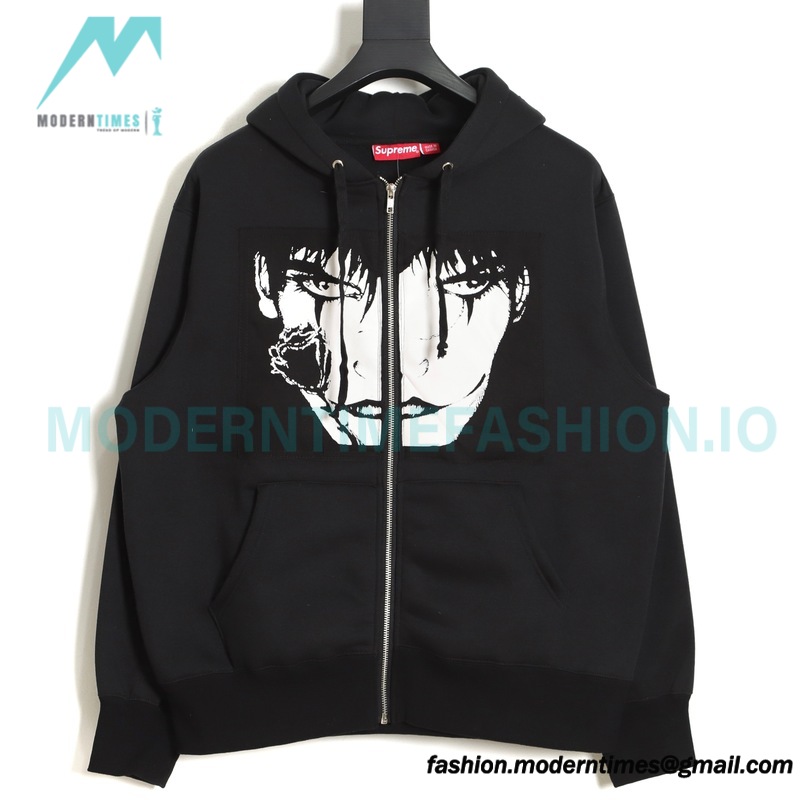 Supreme Week 4 - The Crow co-branded Zip Up Hooded Sweatshirt