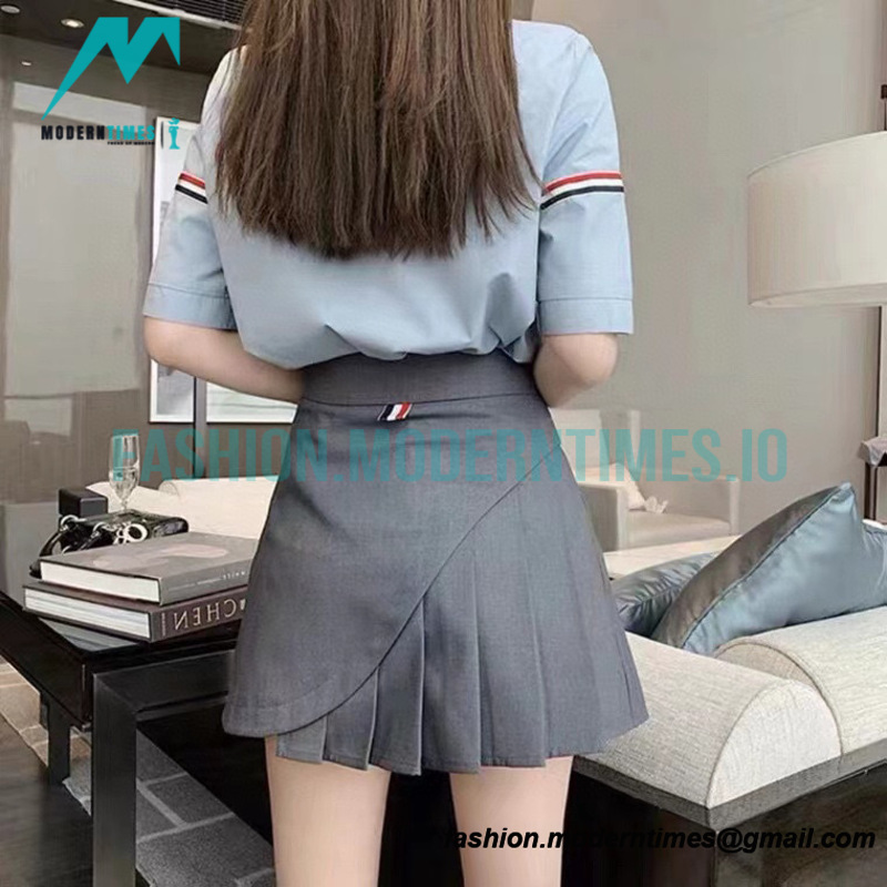  Thom Browne - 23SS Irregular Webbed Pleated Skirt