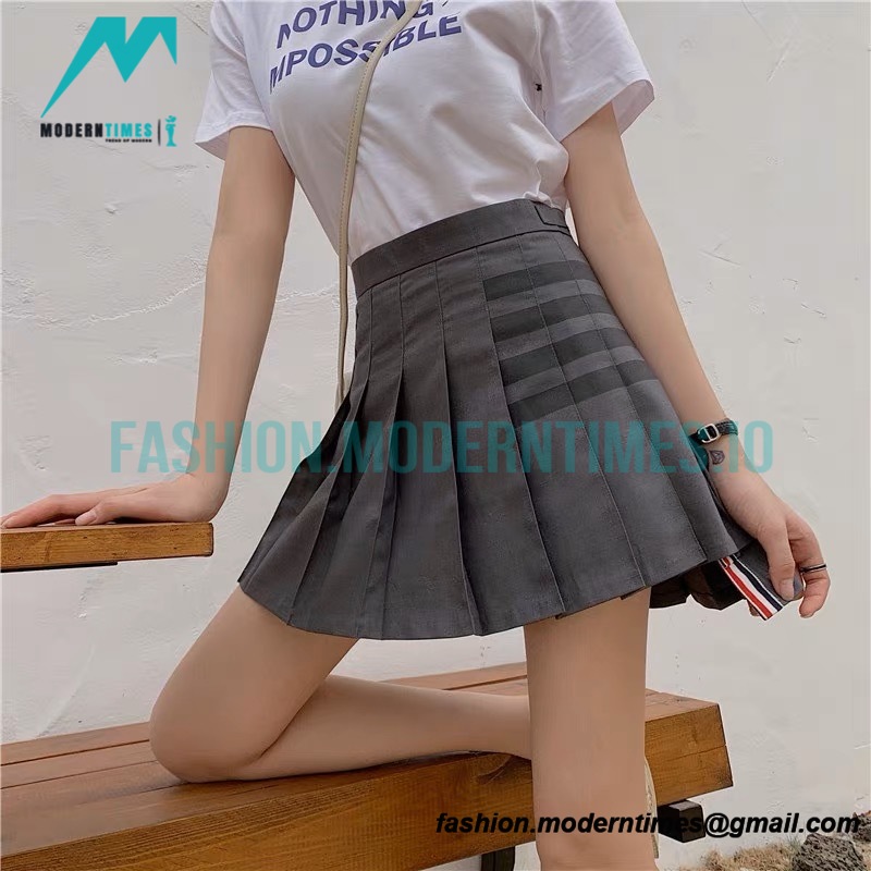 Thom Browne - 23SS Irregular Webbed Pleated Skirt