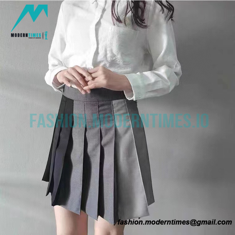  Thom Browne - 23SS Irregular Webbed Pleated Skirt