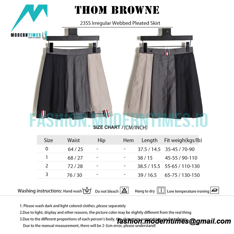  Thom Browne - 23SS Irregular Webbed Pleated Skirt