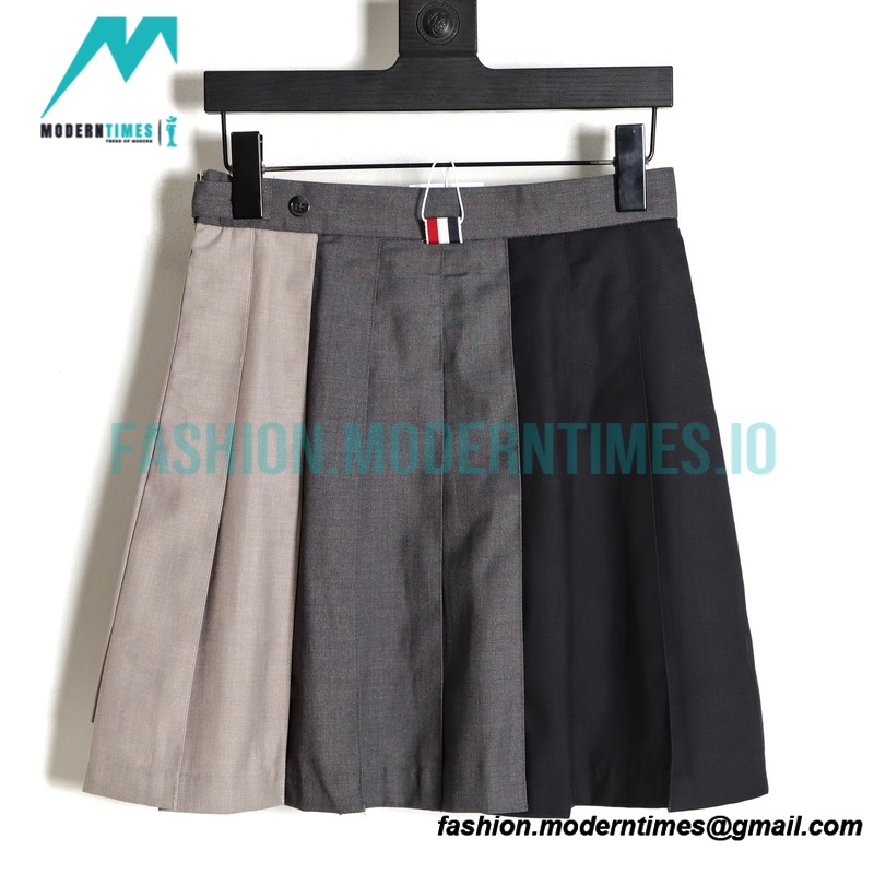 Thom Browne - 23SS Irregular Webbed Pleated Skirt