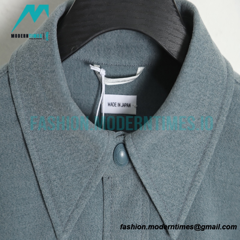 Thom Browne - 23SS 4-Bar Smoke Cyan Flannel Long-sleeved Shirt Jacket