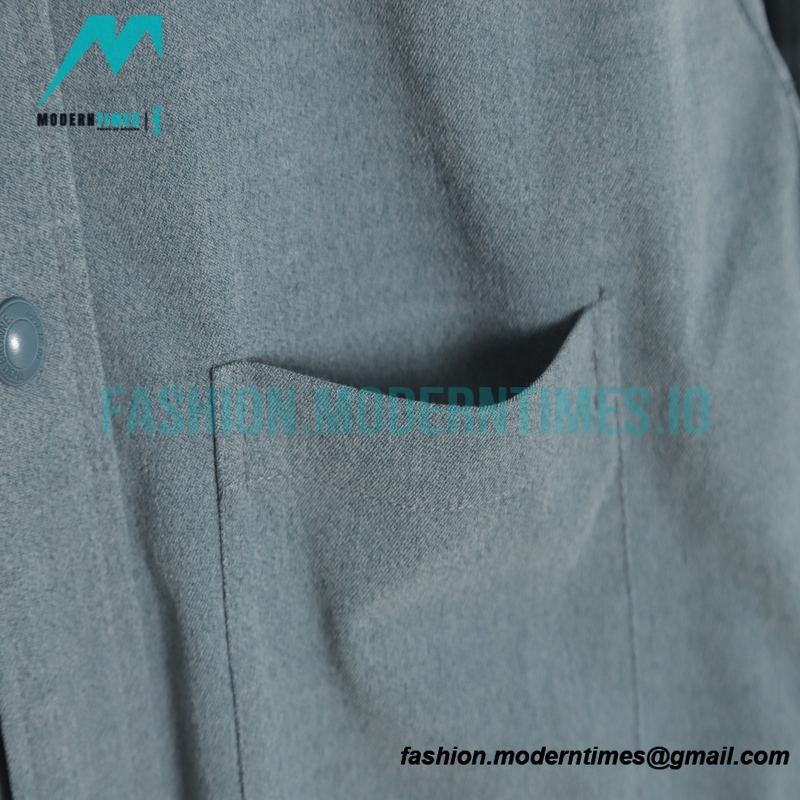 Thom Browne - 23SS 4-Bar Smoke Cyan Flannel Long-sleeved Shirt Jacket