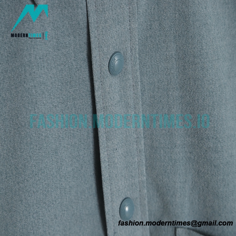 Thom Browne - 23SS 4-Bar Smoke Cyan Flannel Long-sleeved Shirt Jacket