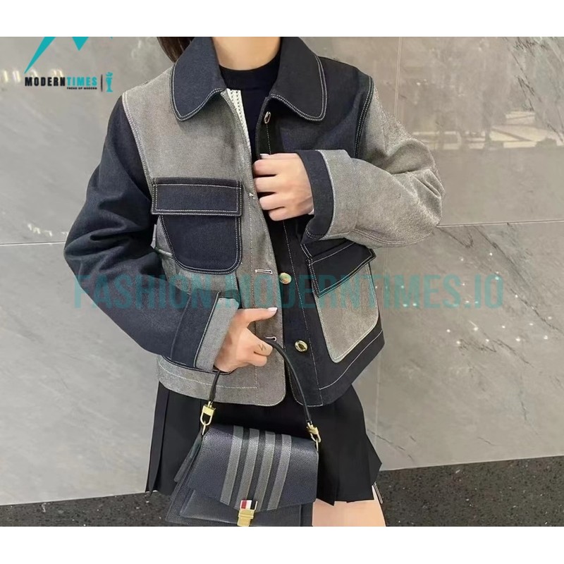 Thom Browne - Multi-patchwork Single-breasted Denim Jacket