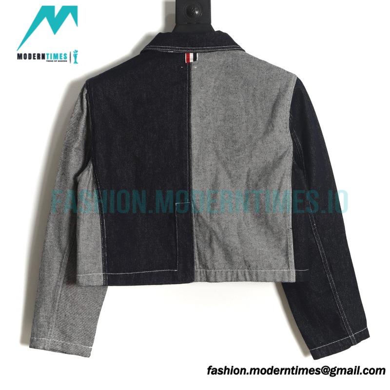 Thom Browne - Multi-patchwork Single-breasted Denim Jacket