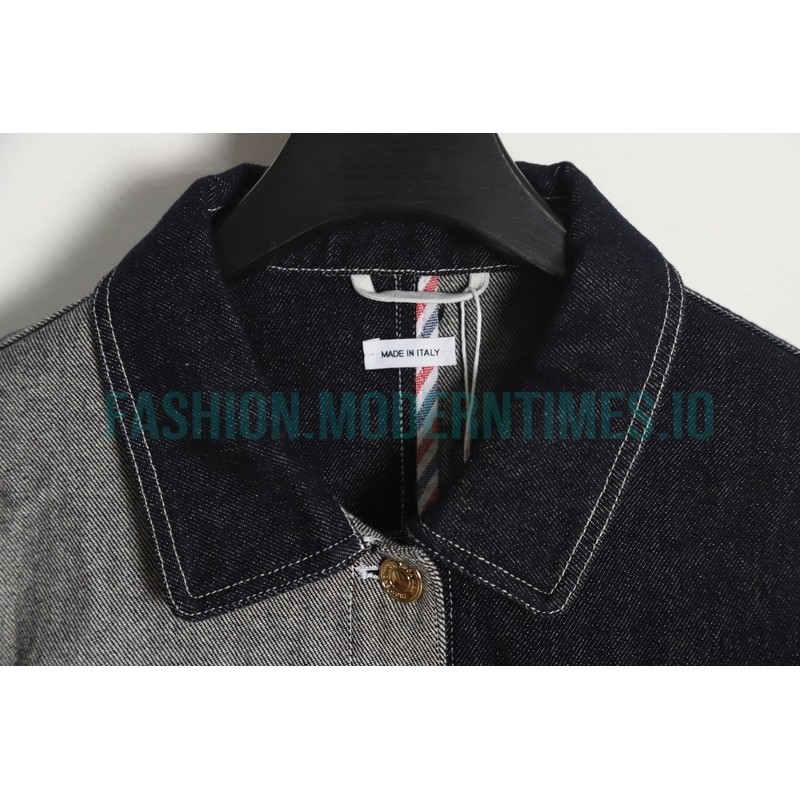 Thom Browne - Multi-patchwork Single-breasted Denim Jacket