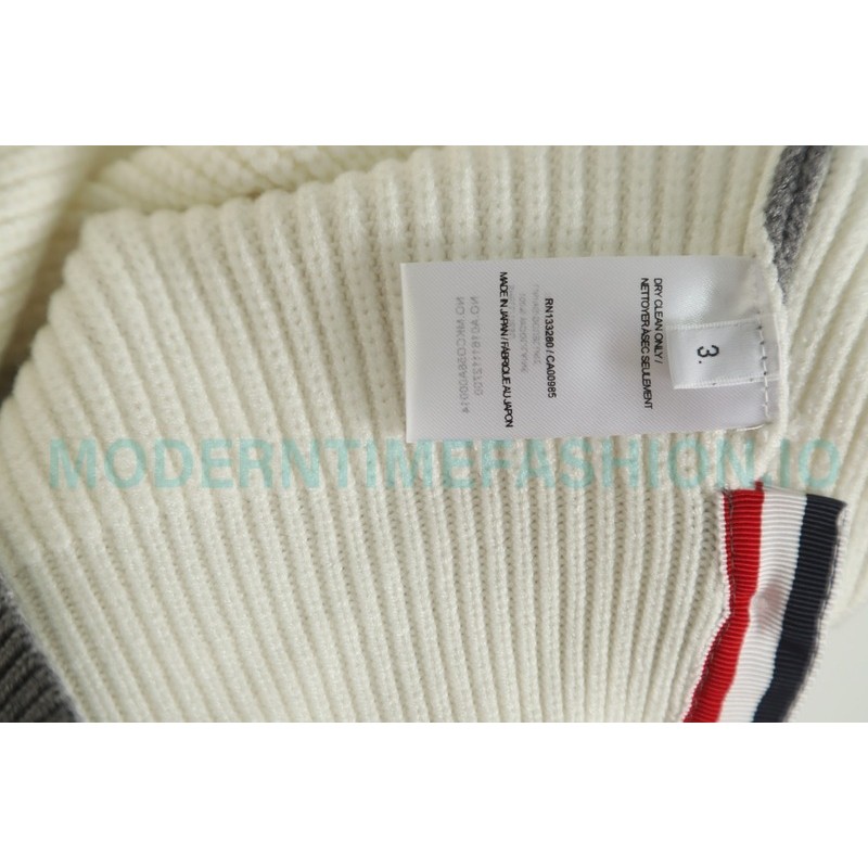  Thom Browne - 23SS Four-stripe Color-matching Pullover Long-sleeved Crewneck Sweater
