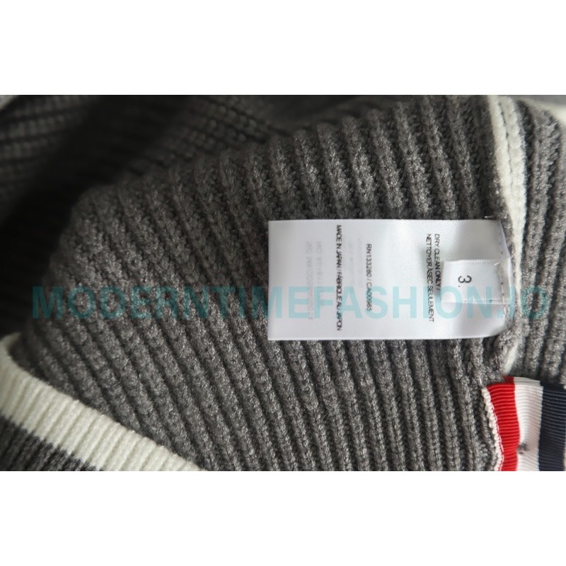  Thom Browne - 23SS Four-stripe Color-matching Pullover Long-sleeved Crewneck Sweater