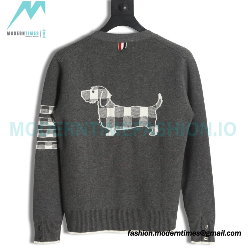 Thom Browne - 23FW Check Dachshund Cardigan Sweater