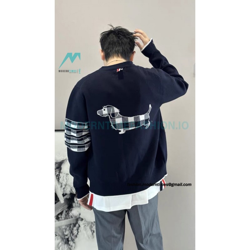 Thom Browne - 23FW Check Dachshund Cardigan Sweater