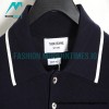 Thom Browne - 23SS Mulberry Silk Striped Polo Short-sleeved T-shirt