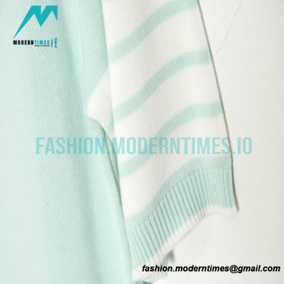 Thom Browne - 23SS Mulberry Silk Striped Polo Short-sleeved T-shirt