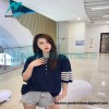 Thom Browne - 23SS Mulberry Silk Striped Polo Short-sleeved T-shirt