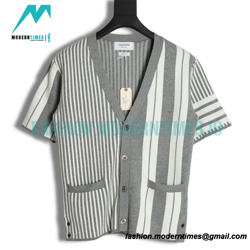 Thom Browne - 22ss Striped Short-sleeved Cardigan Sweatershirts