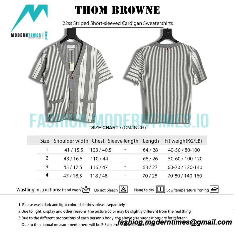 Thom Browne - 22ss Striped Short-sleeved Cardigan Sweatershirts