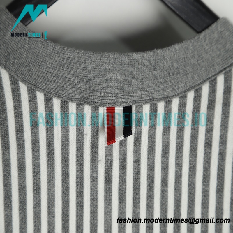 Thom Browne - 22ss Striped Short-sleeved Cardigan Sweatershirts