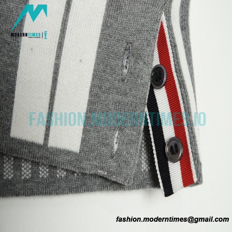 Thom Browne - 22ss Striped Short-sleeved Cardigan Sweatershirts