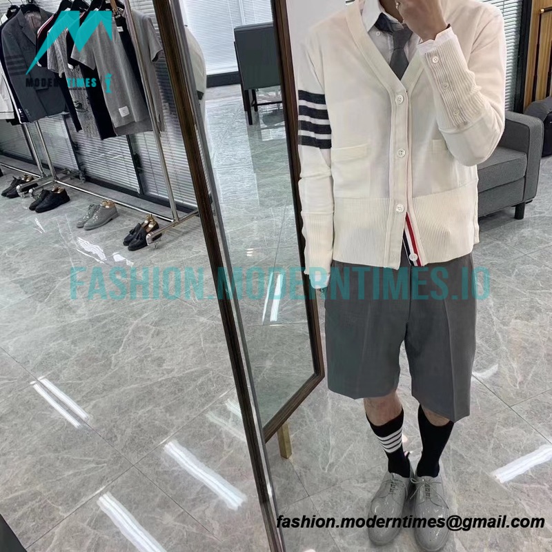 Thom Browne - 20FW Classic Four-bar With Five-button Cardigan Sweatershirt
