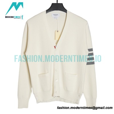 Thom Browne - 20FW Classic Four-bar With Five-button Cardigan Sweatershirt