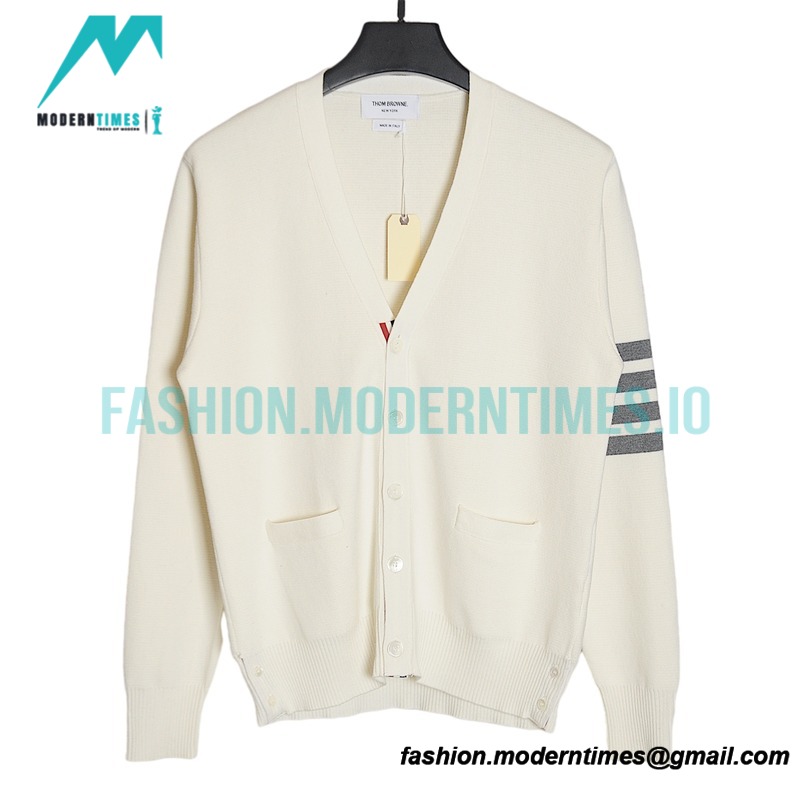 Thom Browne - 20FW Classic Four-bar With Five-button Cardigan Sweatershirt