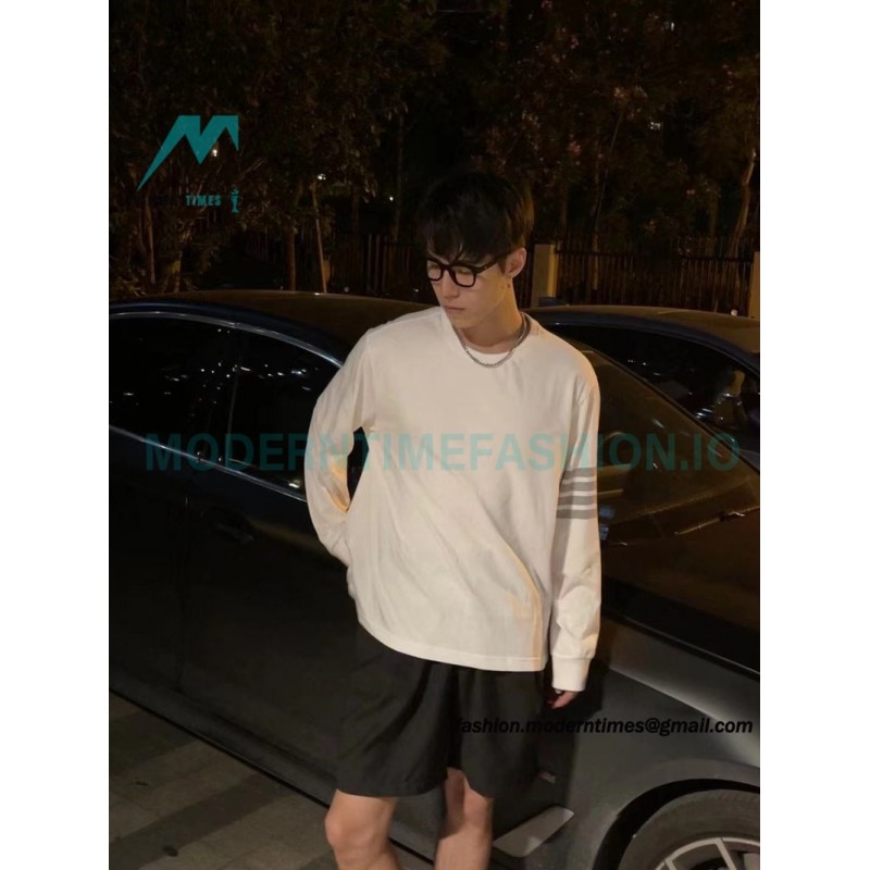 Thom Browne - Four-bar Crewneck Long Sleeves