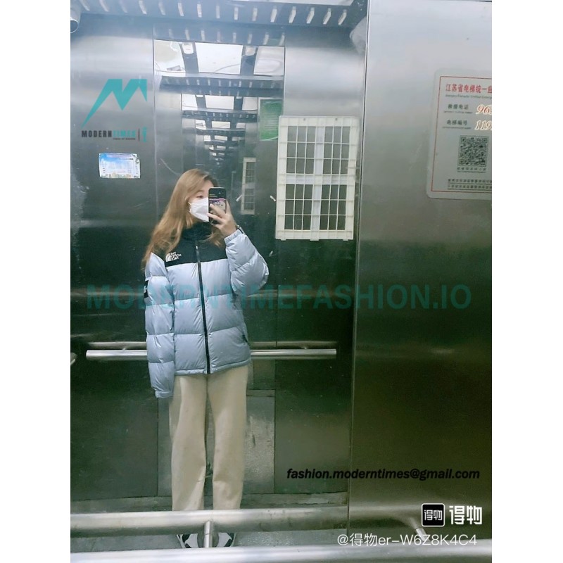 The North Face - 23FW Novelty Nuptse 1996 Bright Top Cuffs Large Check Down Jacket