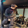 Undermycar -23FW New World Pop-store Wash Destruction Hoodie