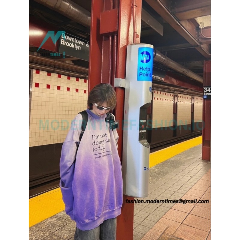 Vetements - 23SS Tie-dye Gradient Wash Vintage Crew-neck Hoodie
