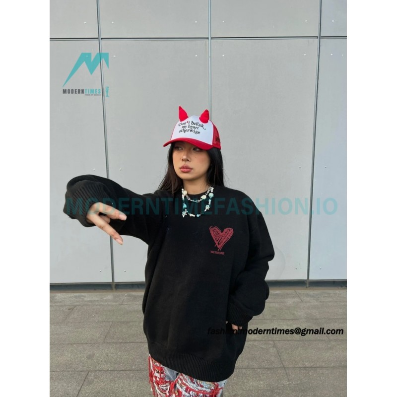 We11 Done - Love Print Knit Sweater