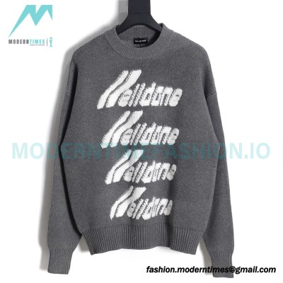 We11 Done - 23FW Towel Jacquard Bullet Screen Knit Crewneck Sweater