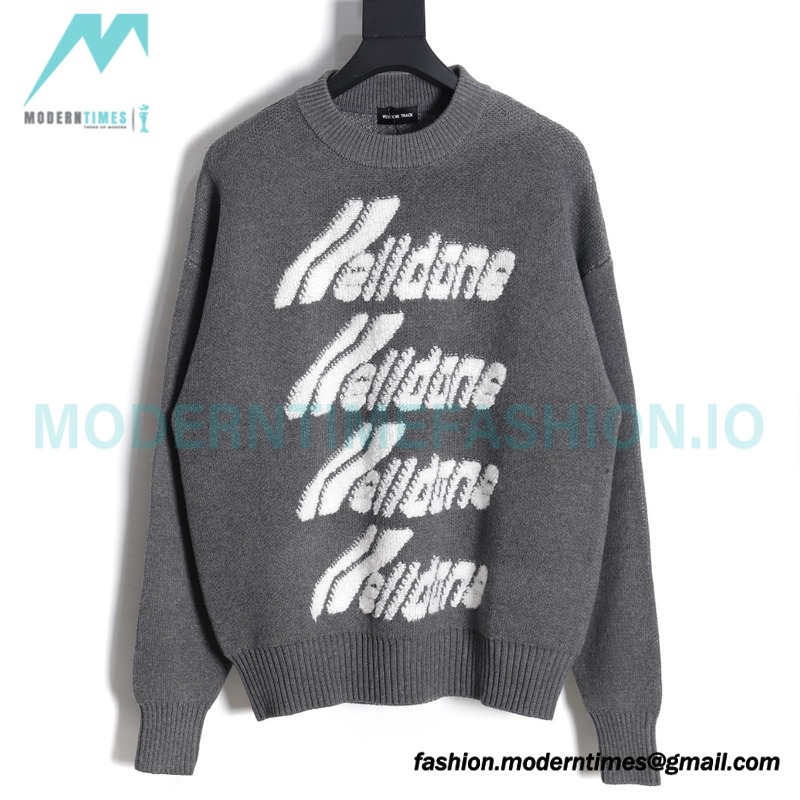 We11 Done - 23FW Towel Jacquard Bullet Screen Knit Crewneck Sweater