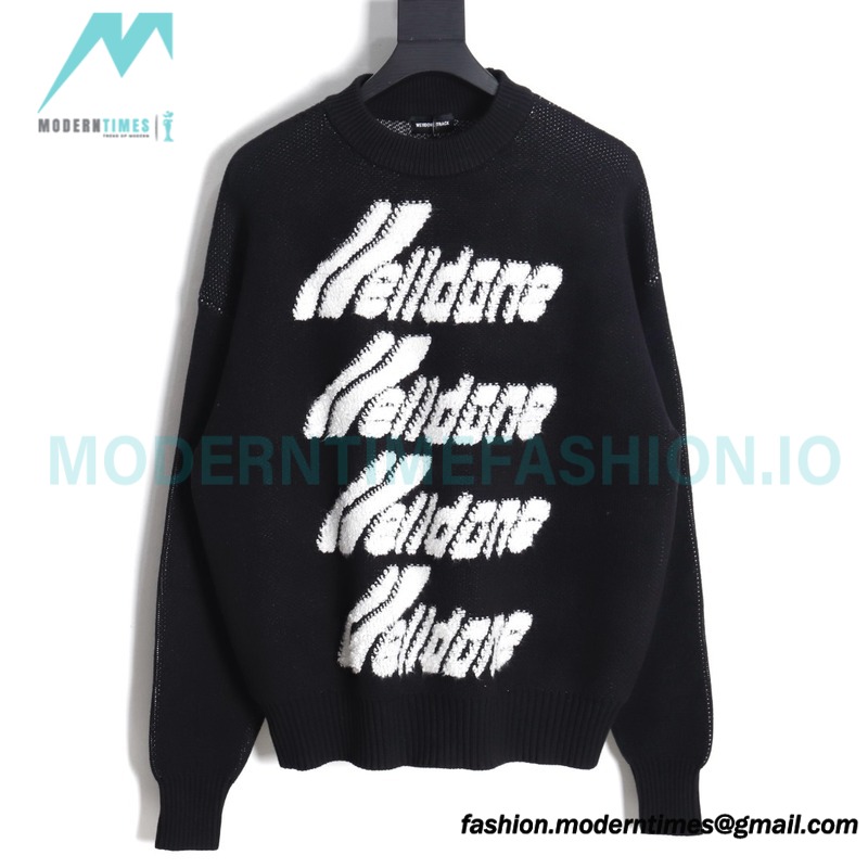 We11 Done - 23FW Towel Jacquard Bullet Screen Knit Crewneck Sweater