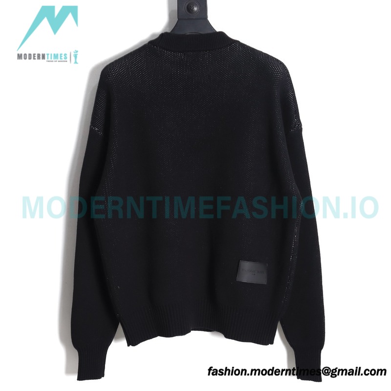 We11 Done - 23FW Towel Jacquard Bullet Screen Knit Crewneck Sweater