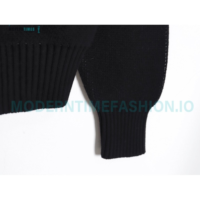 We11 Done - 23FW Towel Jacquard Bullet Screen Knit Crewneck Sweater