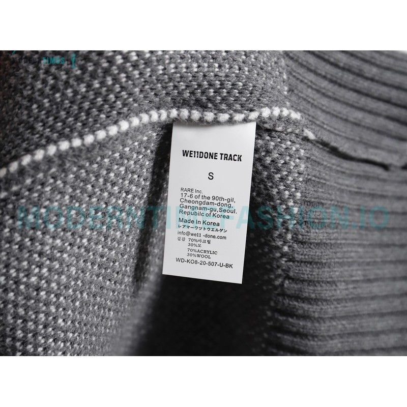 We11 Done - 23FW Towel Jacquard Bullet Screen Knit Crewneck Sweater