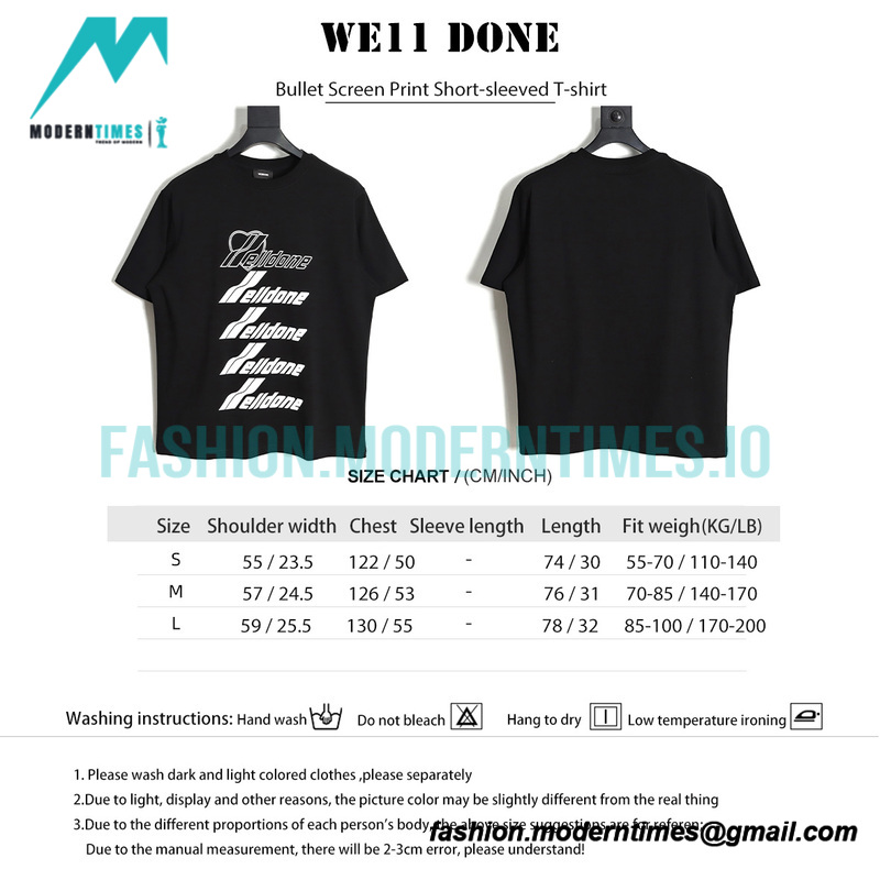 We11 Done - Bullet Screen Print Short-sleeved T-shirt