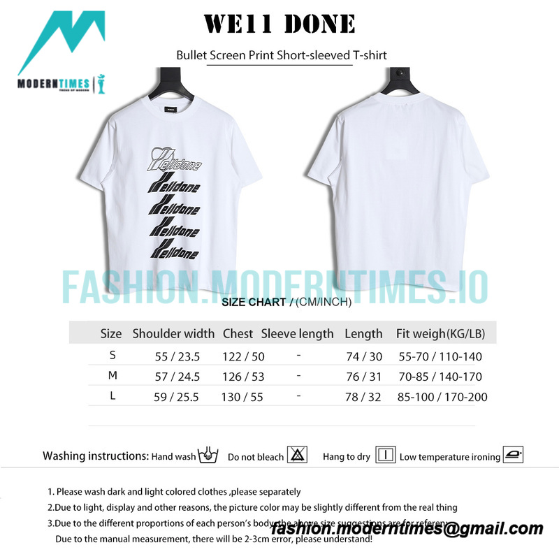We11 Done - Bullet Screen Print Short-sleeved T-shirt