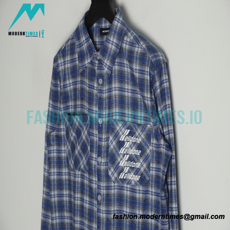  We11 Done - 22FW Bullet Screen Check Shirt