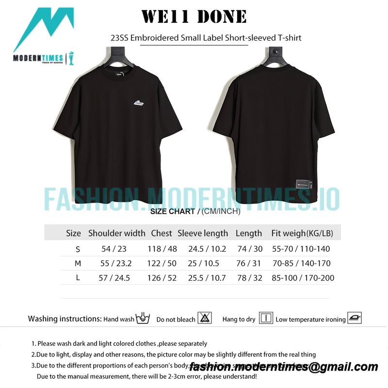 We11 Done - 23SS Embroidered Small Label Short-sleeved T-shirt