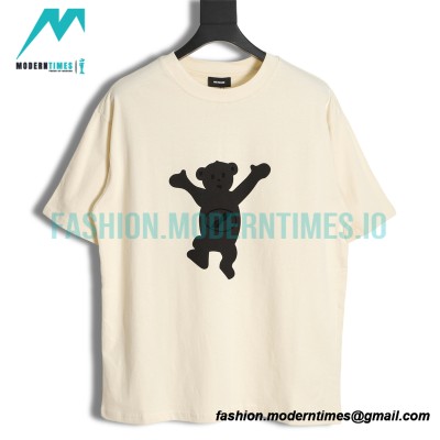 We11 Done - Dancing Bear Flocked Print Short-sleeved T-shirt
