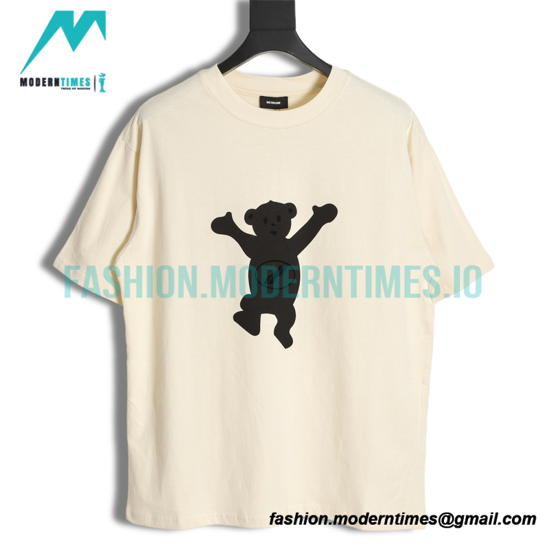 We11 Done - Dancing Bear Flocked Print Short-sleeved T-shirt