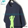 We11 Done - Dancing Bear Flocked Print Short-sleeved T-shirt