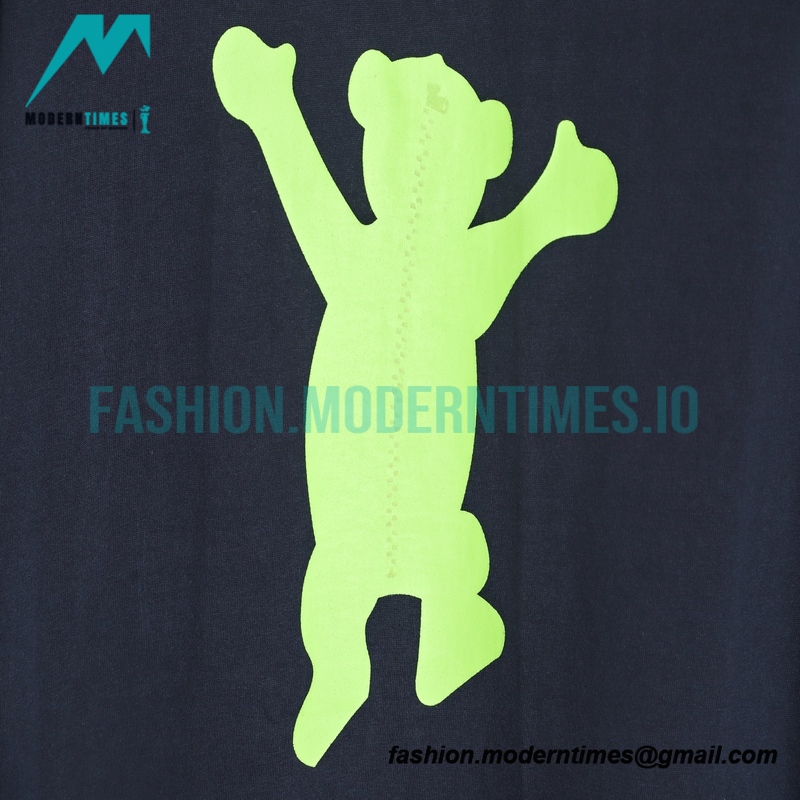 We11 Done - Dancing Bear Flocked Print Short-sleeved T-shirt