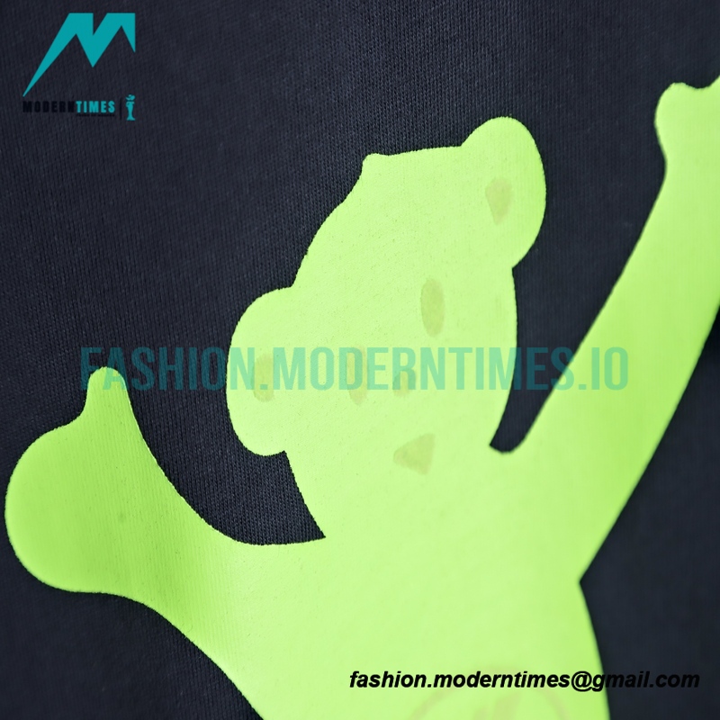 We11 Done - Dancing Bear Flocked Print Short-sleeved T-shirt