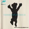 We11 Done - Dancing Bear Flocked Print Short-sleeved T-shirt