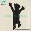 We11 Done - Dancing Bear Flocked Print Short-sleeved T-shirt