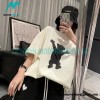 We11 Done - Dancing Bear Flocked Print Short-sleeved T-shirt
