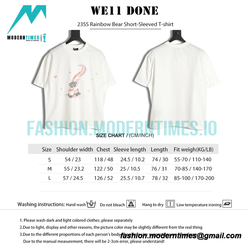 We11 Done - 23SS Rainbow Bear Short-Sleeved T-shirt